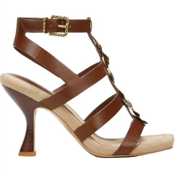 FRANCO SARTO / L-Rine / Dress Sandals / Amber / Brown / Leather / Gold Accent - Picture 2 of 8